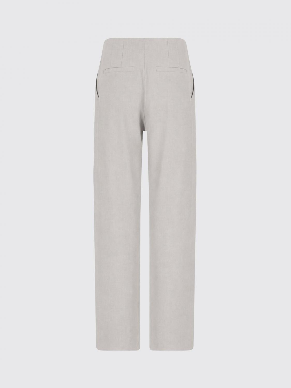 IRO PANTALONES: Pantalones palazzo Iro de talle alto en gabardina con pernera ancha, Gris - Img 3