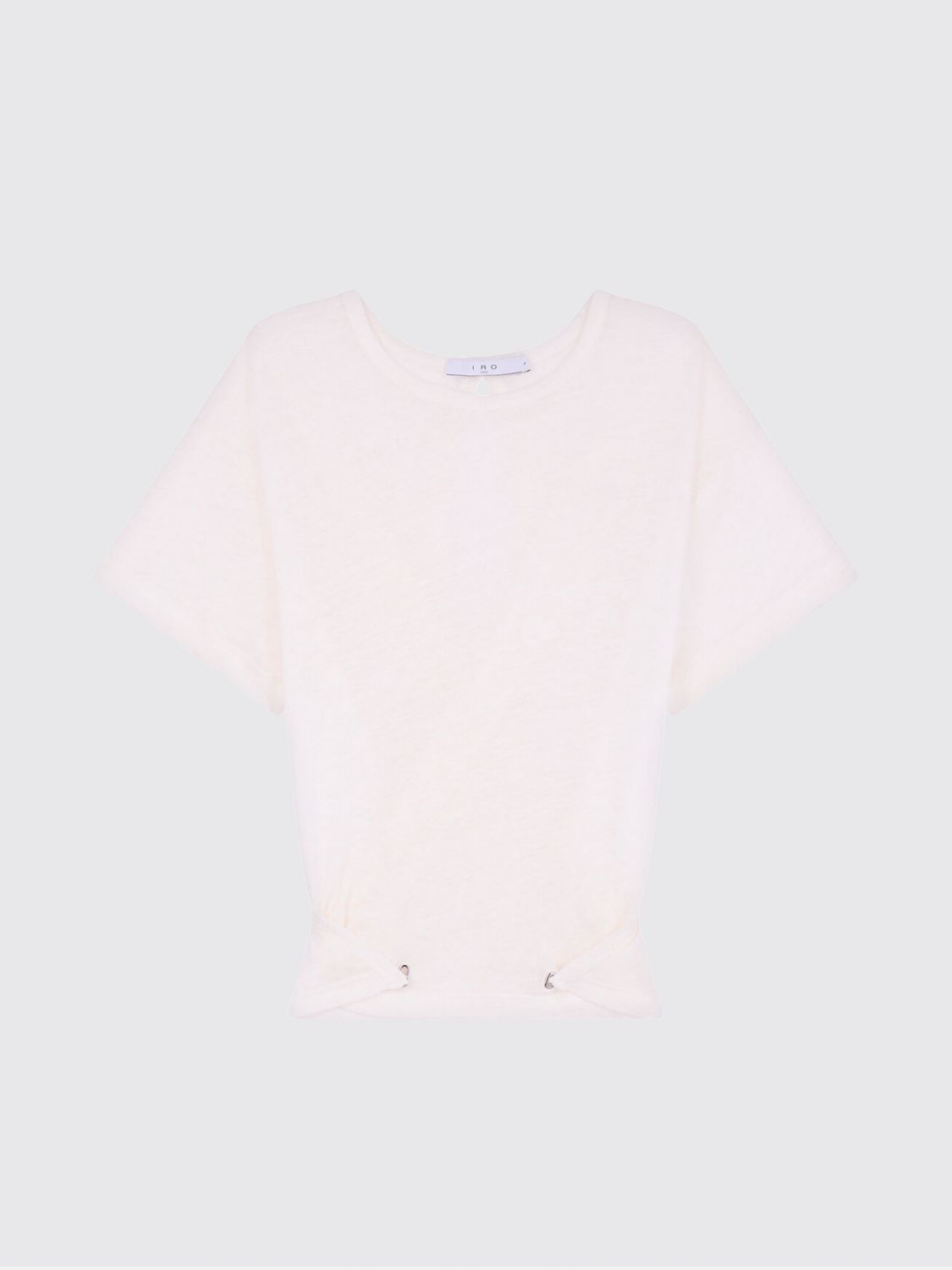 IRO T-SHIRTS: T-shirt Sorenza cut-out Iro in lino , Beige - Img 4