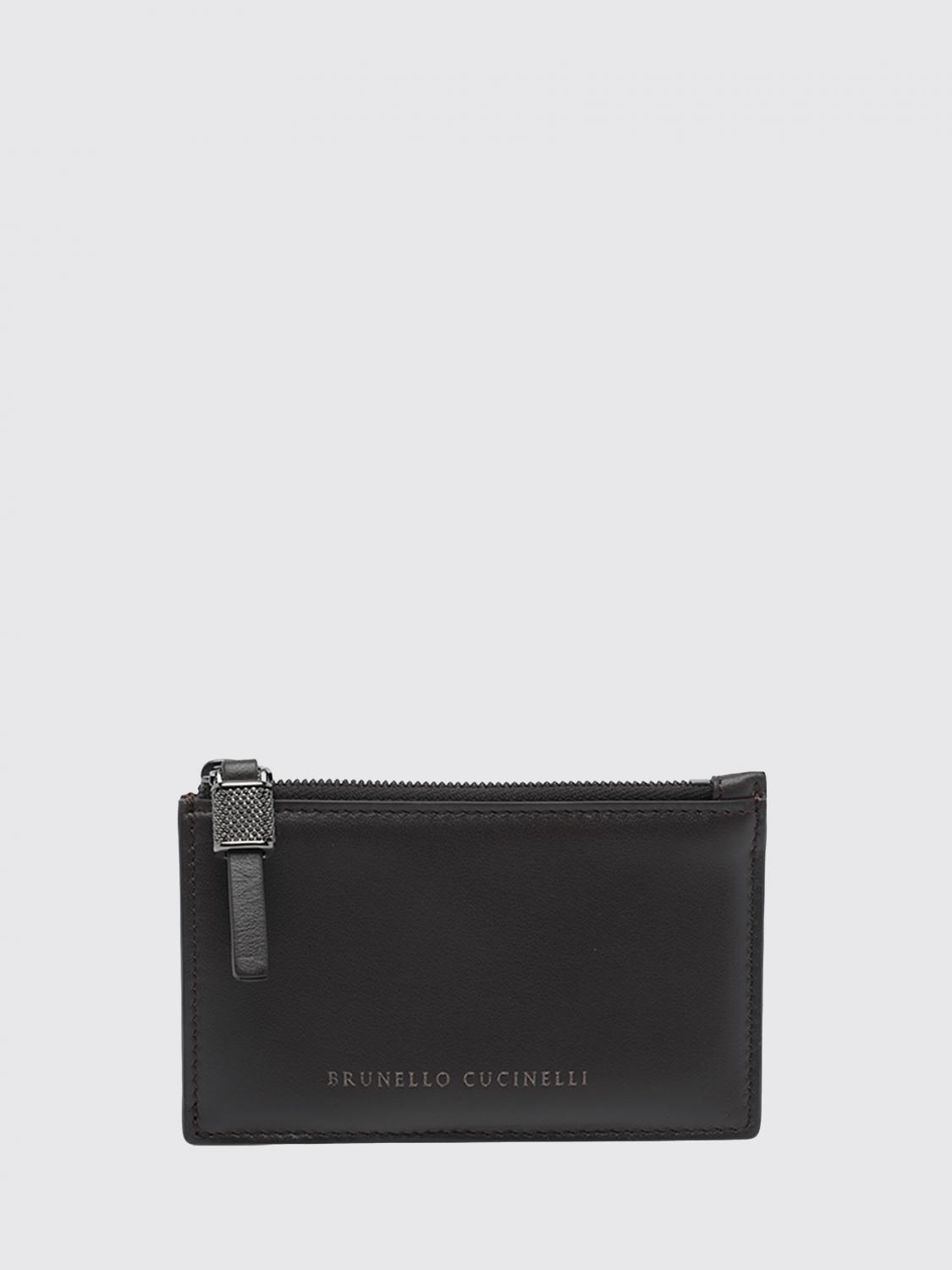 BRUNELLO CUCINELLI 財布: Brunello Cucinelli レザーカードホルダー, ブラウン - Img 1