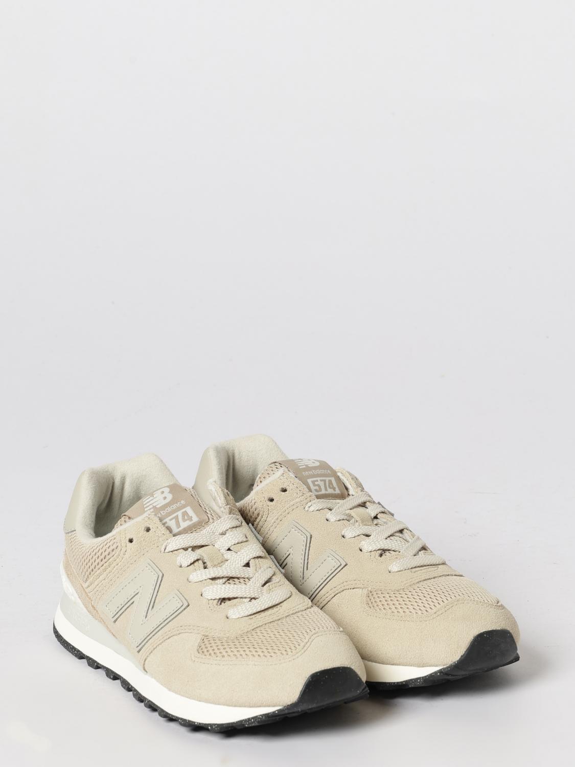NEW BALANCE SNEAKERS: Sneakers 574 New Balance in camoscio e mesh , Beige - Img 2
