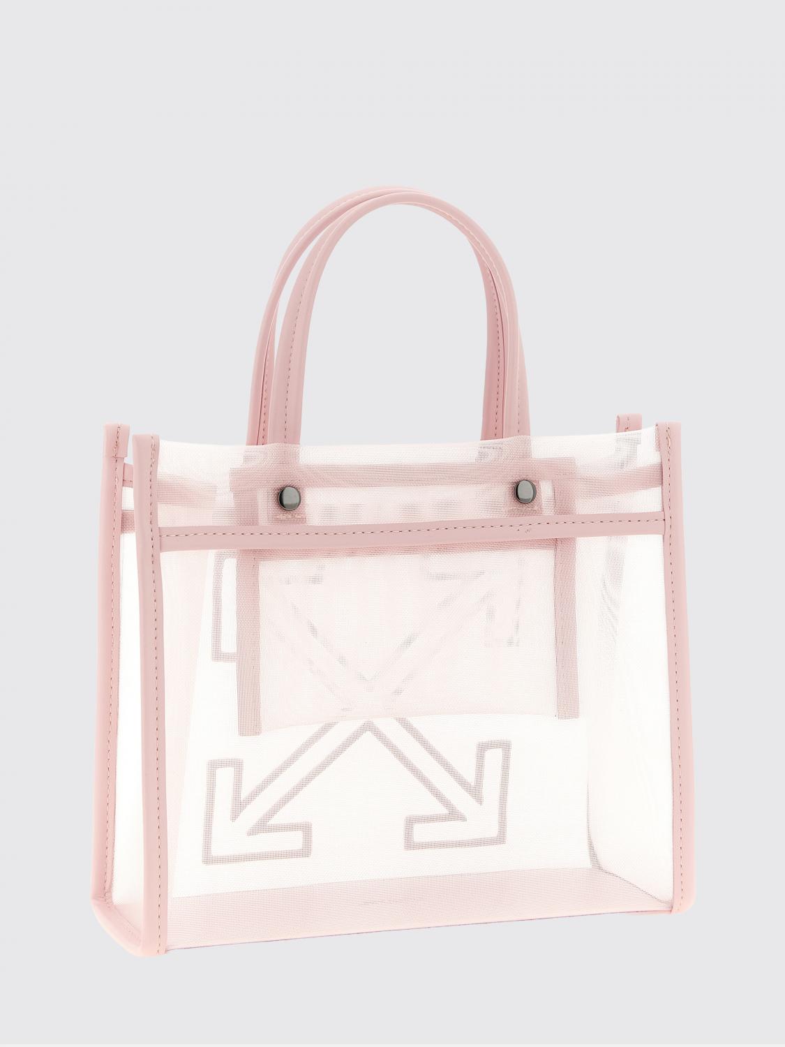OFF-WHITE BORSA A MANO: Borsa Market Off-White in nylon a rete , Rosa - Img 2