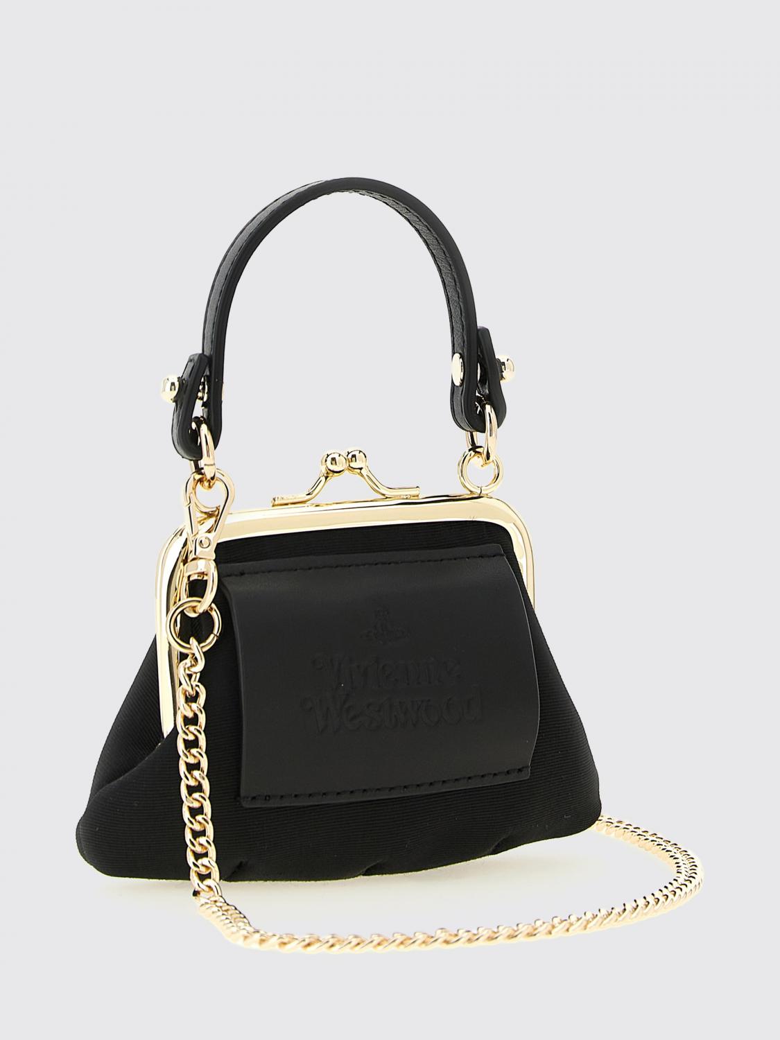 VIVIENNE WESTWOOD BORSA MINI: Borsa Granny Vivienne Westwood in viscosa , Nero - Img 2