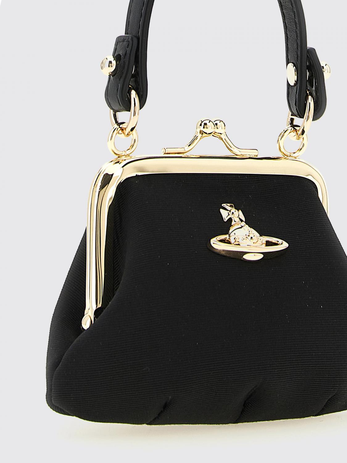 VIVIENNE WESTWOOD BORSA MINI: Borsa Granny Vivienne Westwood in viscosa , Nero - Img 3