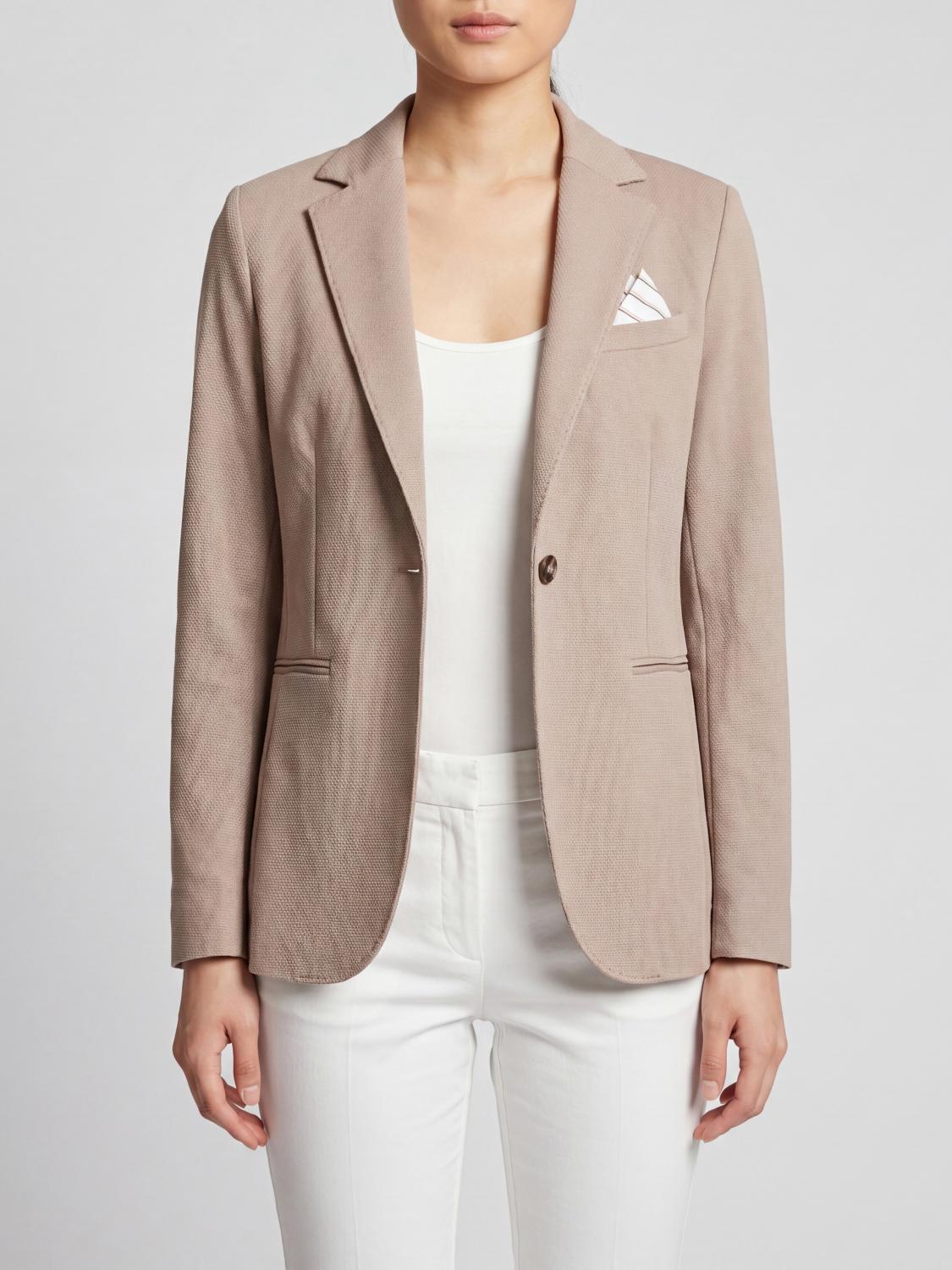 CIRCOLO 1901 JACKE: Einreihiger Slim-Fit-Blazer aus Baumwolle von Circolo 1901, Braun - Img 1
