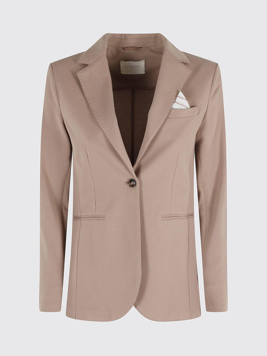 CIRCOLO 1901 JACKE: Einreihiger Slim-Fit-Blazer aus Baumwolle von Circolo 1901, Braun - Img 2