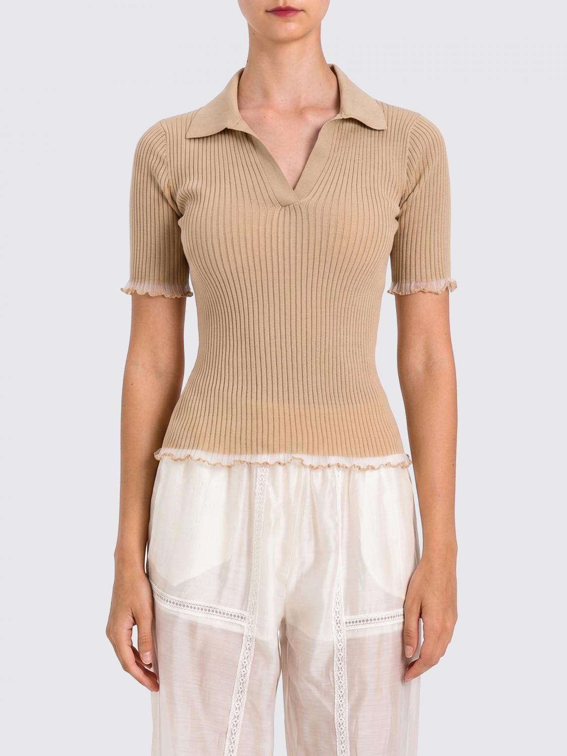 TWINSET POLO: Polohemd aus Baumwollstrick Twinset, Natural - Img 1