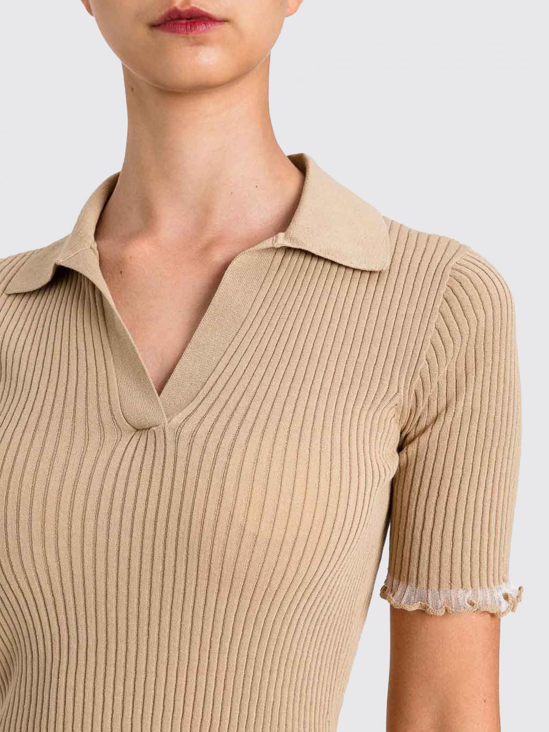 TWINSET POLO: Polohemd aus Baumwollstrick Twinset, Natural - Img 3