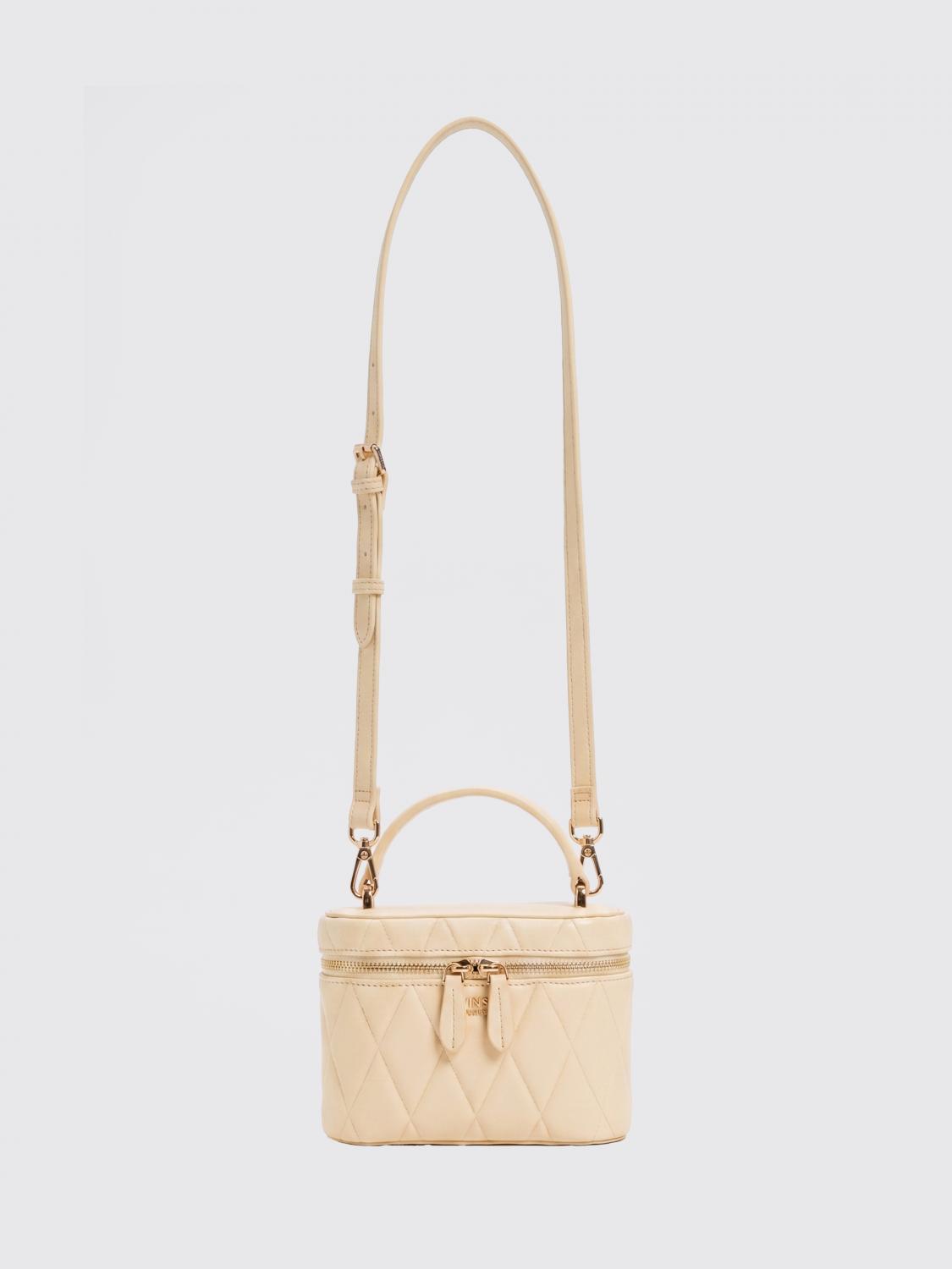 TWINSET BORSA MINI: Mini borsa a mano Twinset in pelle sintetica matelassé con doppia zip e tracolla, Giallo - Img 1