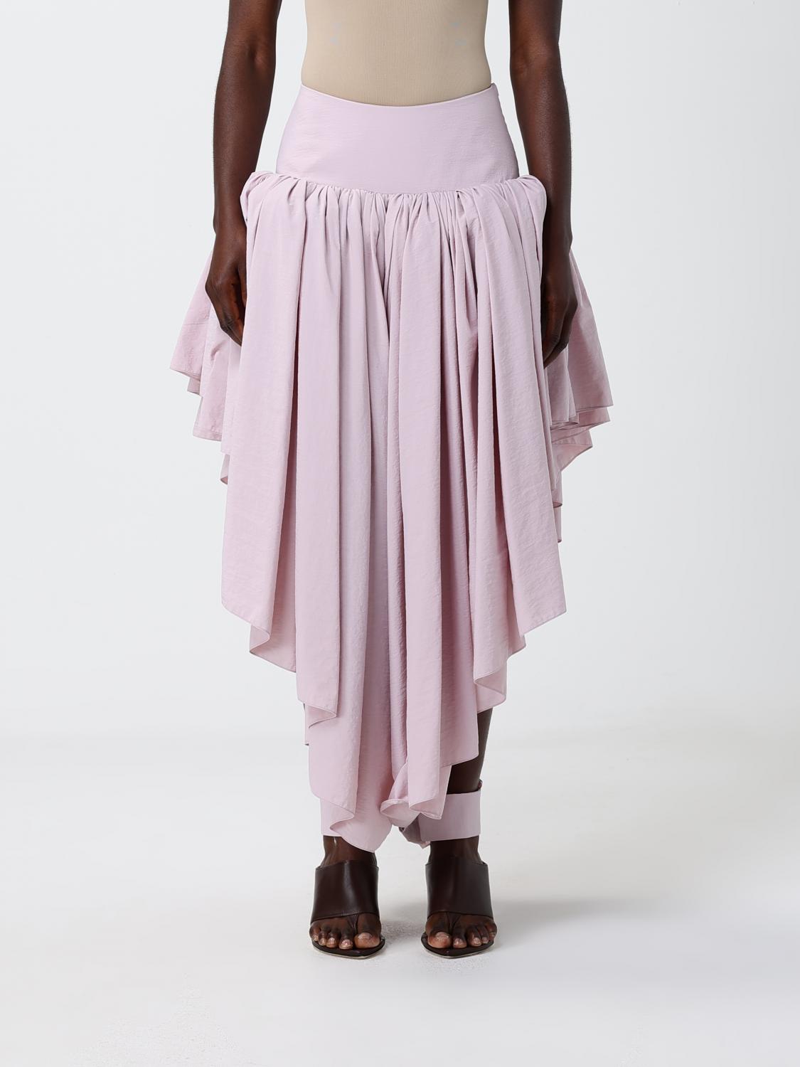 ALAÏA GONNA: Gonna asimmetrica AlaÏa in nylon, Rosa - Img 1