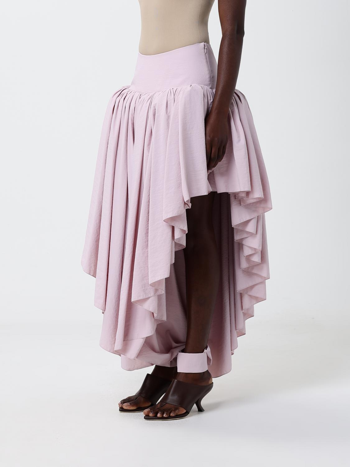 ALAÏA GONNA: Gonna asimmetrica AlaÏa in nylon, Rosa - Img 4
