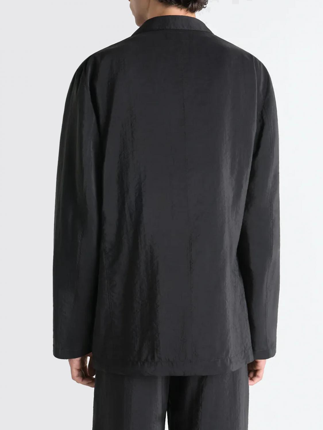LEMAIRE JACKET: Lemaire Silk Double-Breasted Blazer, Black - Img 2