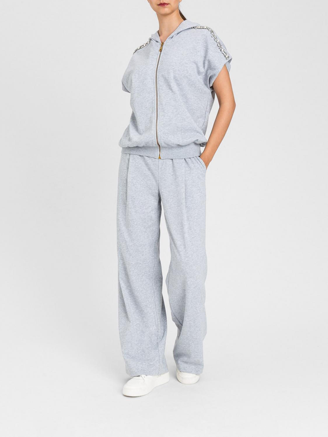 TWINSET U&B FELPA: Felpa con cappuccio Twinset U&B in misto cotone , Grigio - Img 2