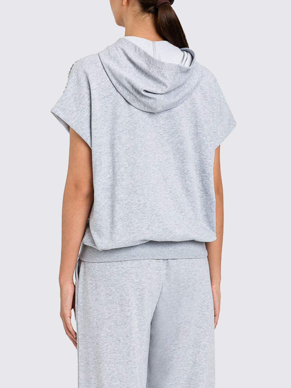 TWINSET U&B FELPA: Felpa con cappuccio Twinset U&B in misto cotone , Grigio - Img 3