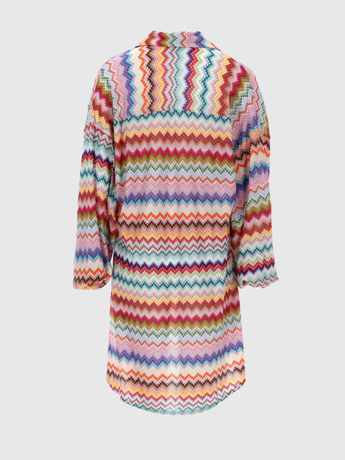 MISSONI ABITO: Mini abito chemisier Missoni in viscosa con iconico motivo a zig zag multicolor, Fantasia - Img 3