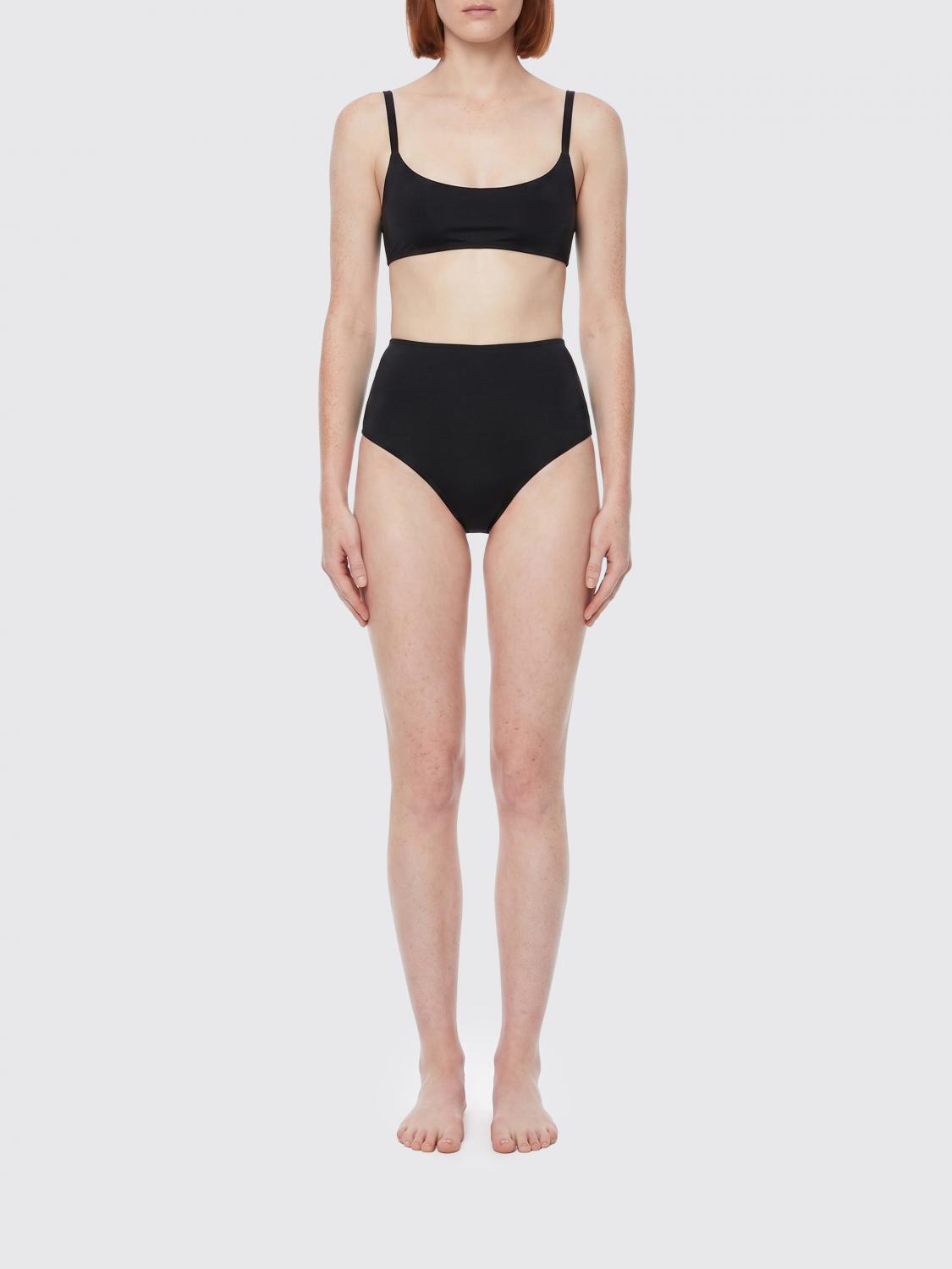 LIDO COSTUME: Bikini Lido in poliammide con top a scollatura quadrata e slip a vita alta, Nero - Img 1