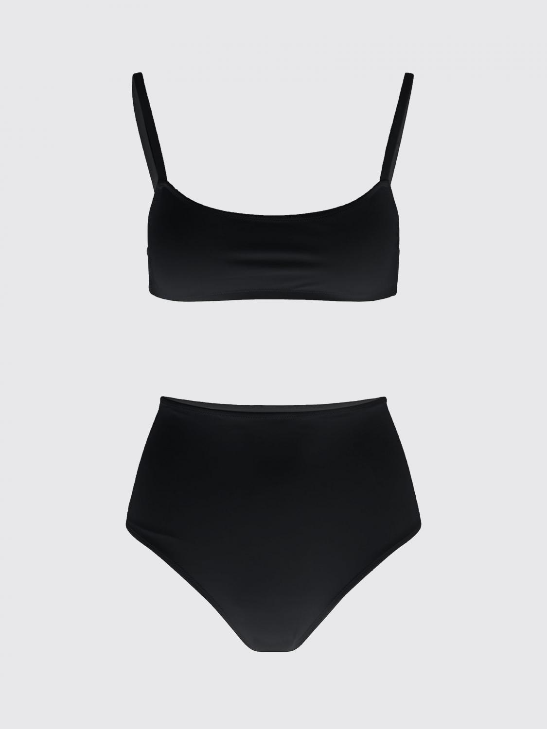 LIDO COSTUME: Bikini Lido in poliammide con top a scollatura quadrata e slip a vita alta, Nero - Img 2