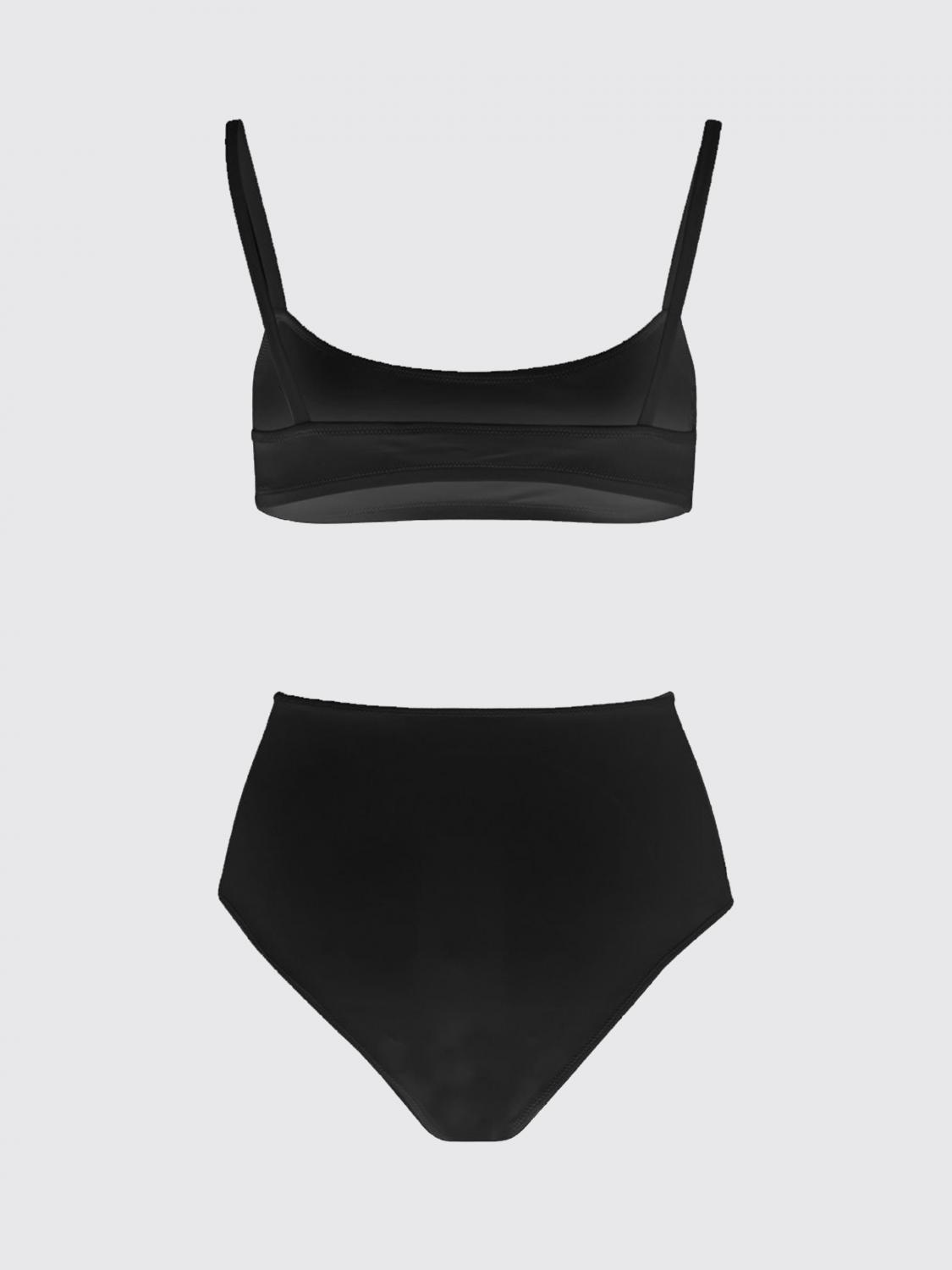 LIDO COSTUME: Bikini Lido in poliammide con top a scollatura quadrata e slip a vita alta, Nero - Img 3
