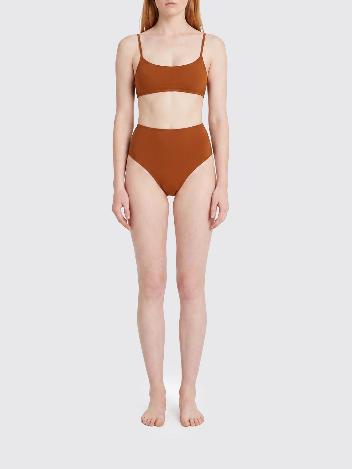 LIDO BAÑADOR: Bikini Lido de poliamida con top de escote cuadrado y braguita de talle alto, Naranja - Img 1