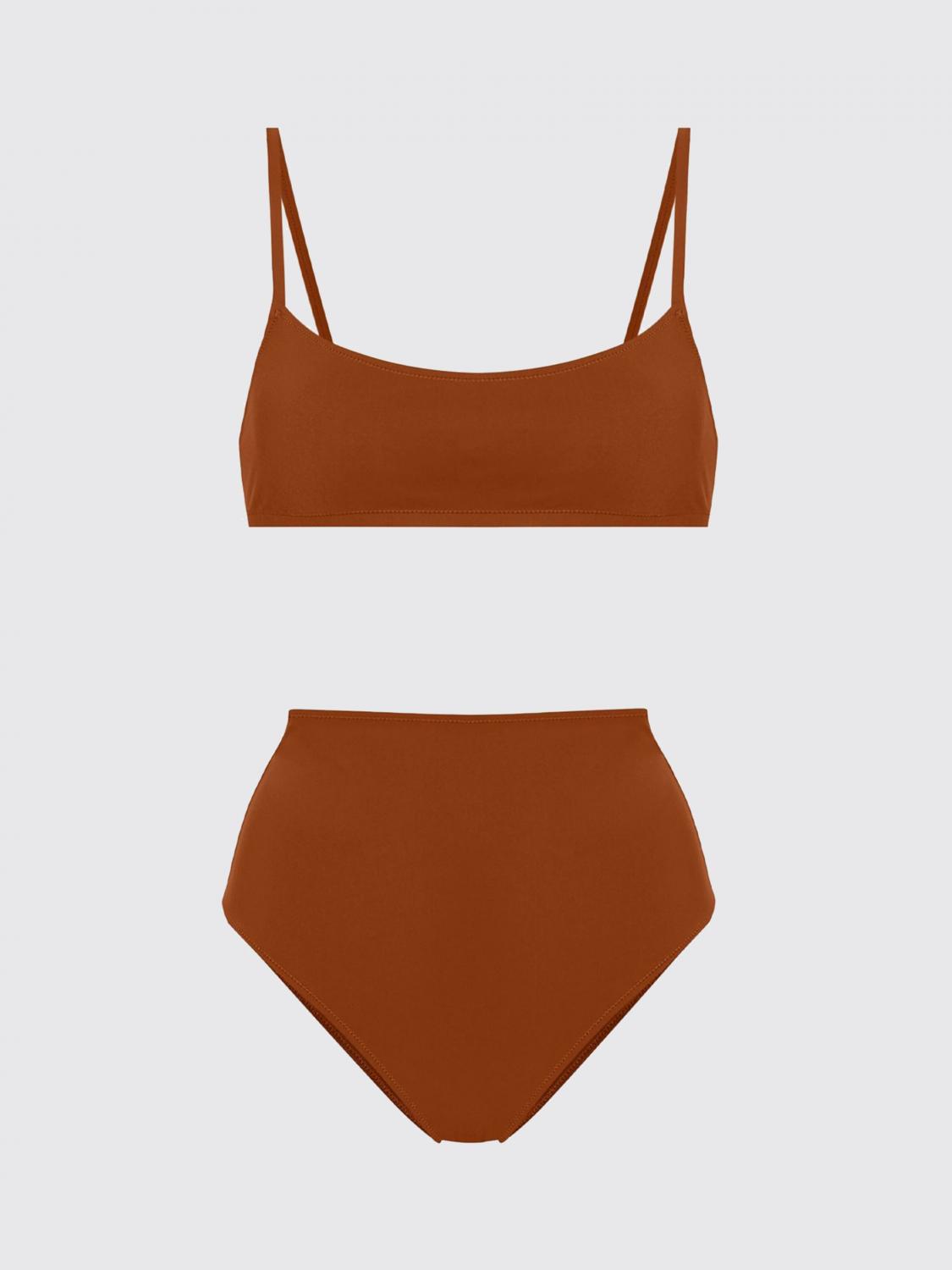 LIDO BAÑADOR: Bikini Lido de poliamida con top de escote cuadrado y braguita de talle alto, Naranja - Img 2