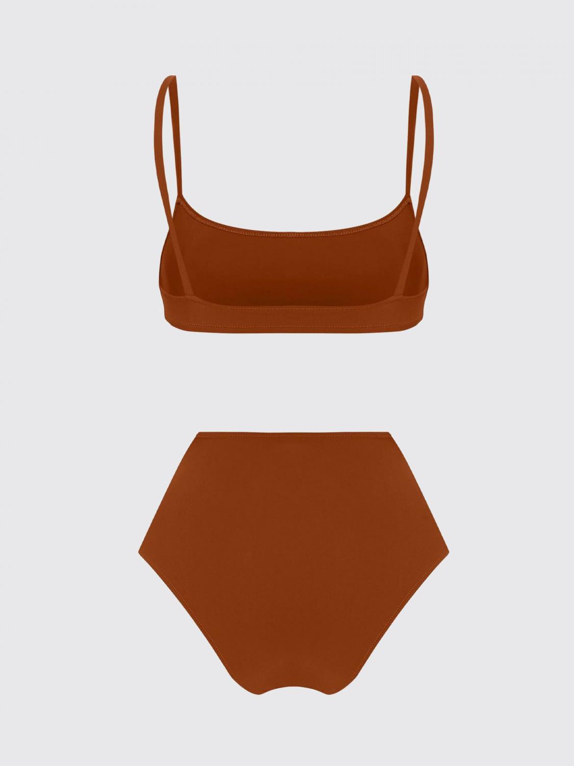 LIDO BAÑADOR: Bikini Lido de poliamida con top de escote cuadrado y braguita de talle alto, Naranja - Img 3