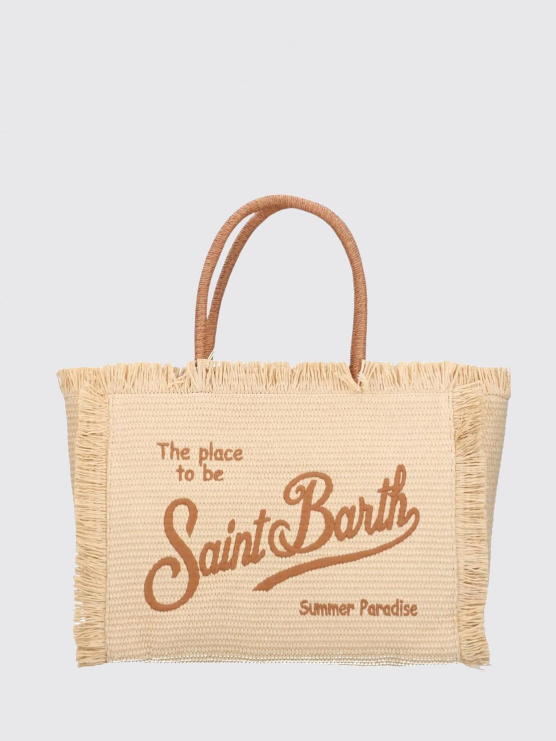 MC2 SAINT BARTH BORSA A MANO: Borsa a mano Liliane MC2 Saint Barth in rafia con logo ricamato, Corda - Img 1