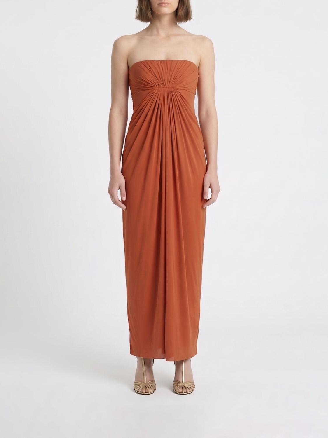 ALBERTA FERRETTI ABITO: Abito lungo Alberta Ferretti in jersey stretch , Marrone - Img 1
