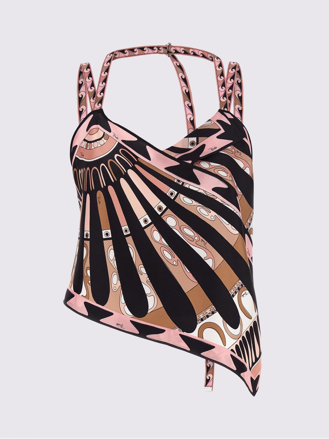PUCCI TOP: Top di seta stampato Pucci, Rosa - Img 2