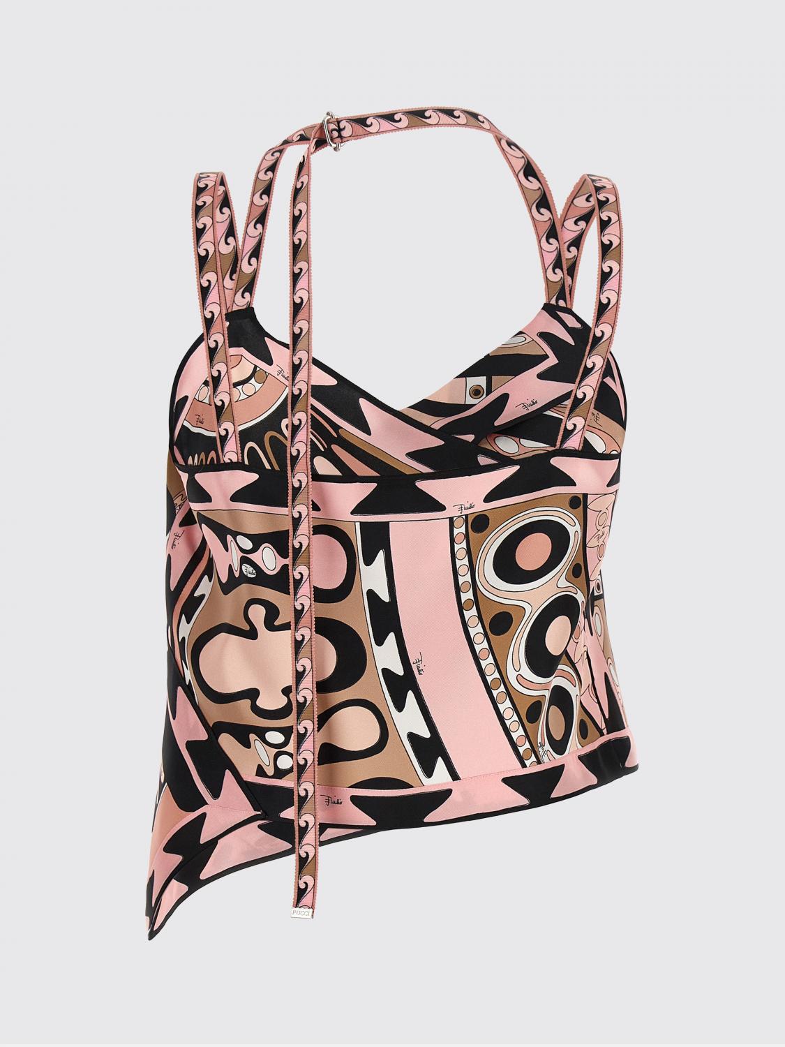 PUCCI TOP: Top di seta stampato Pucci, Rosa - Img 3