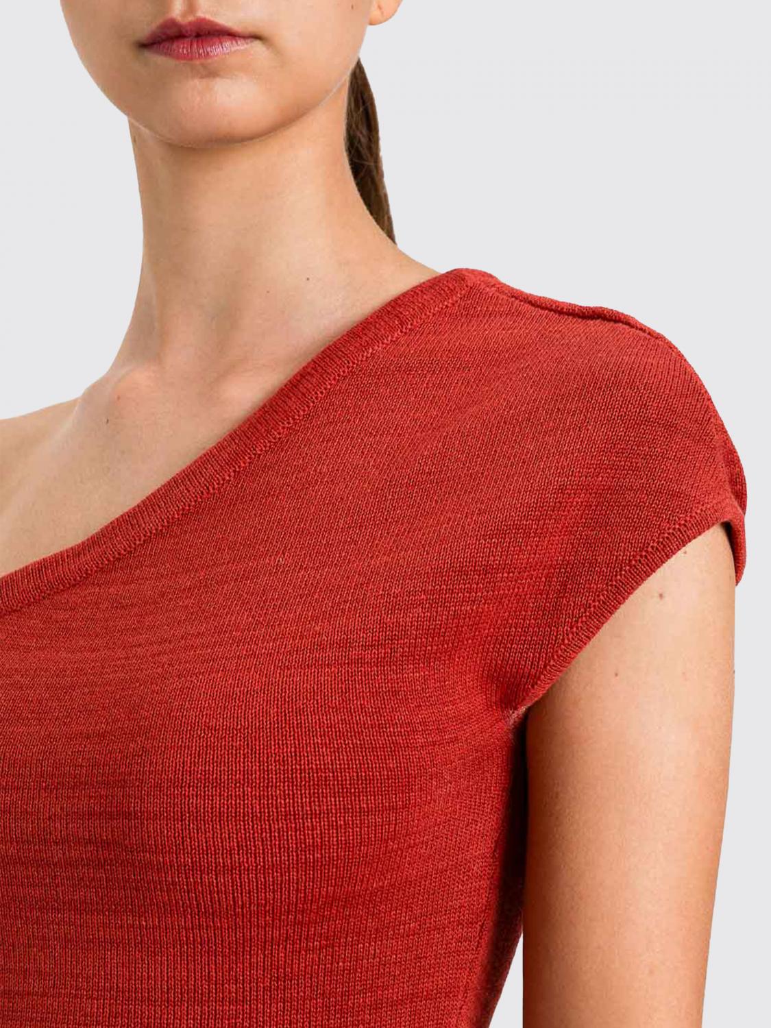 ACTITUDE TWINSET TOP: Top a monospalla in misto cotone Actitude Twinset, Rosso - Img 4
