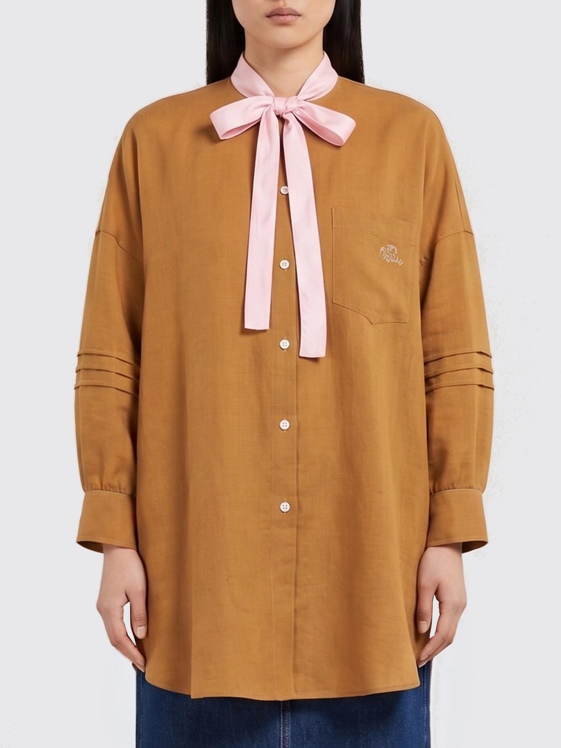 MARNI CAMICIA: Camicia Marni in ramiè con collo a fusciacca e spalle scese, Giallo - Img 1