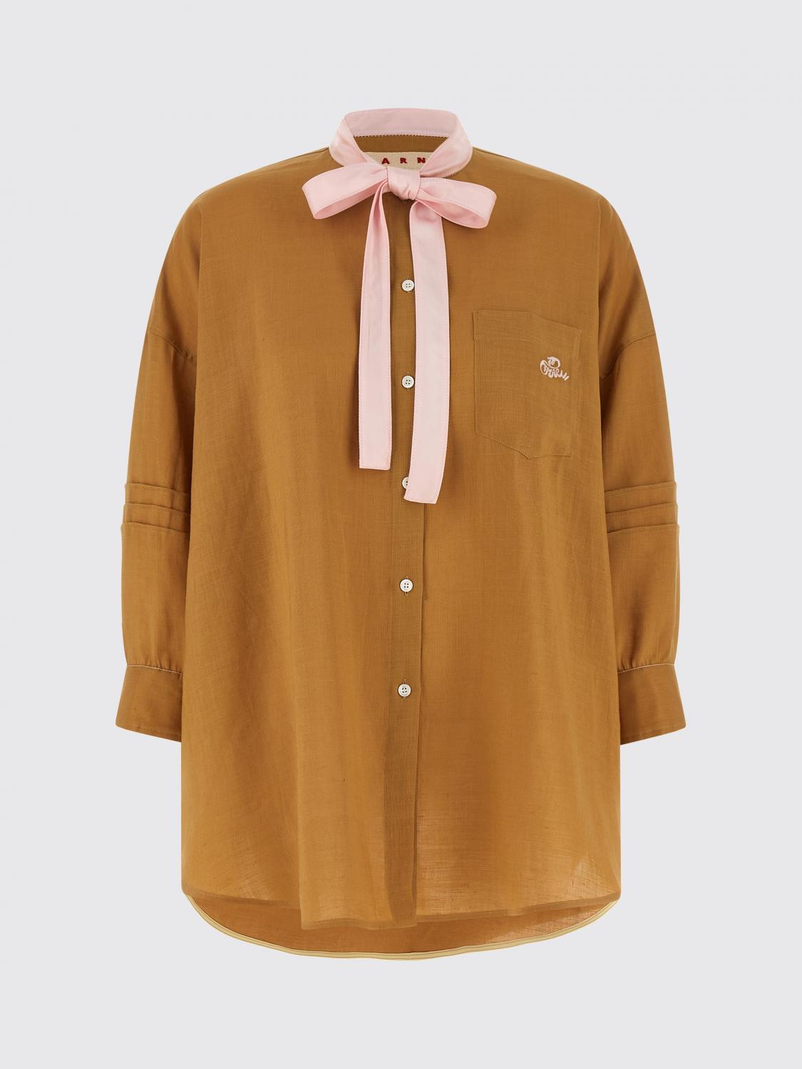 MARNI CAMICIA: Camicia Marni in ramiè con collo a fusciacca e spalle scese, Giallo - Img 2