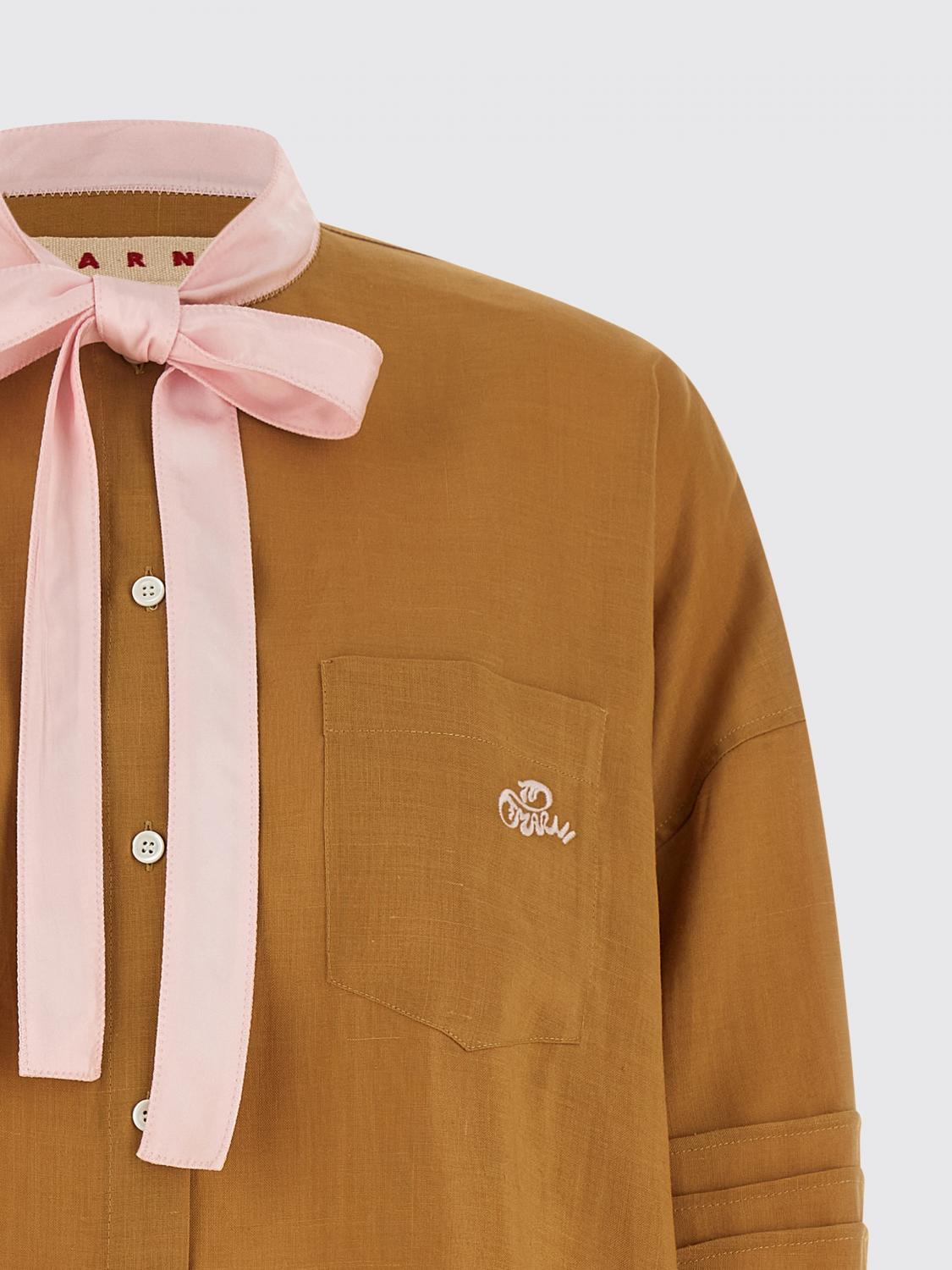 MARNI CAMICIA: Camicia Marni in ramiè con collo a fusciacca e spalle scese, Giallo - Img 4