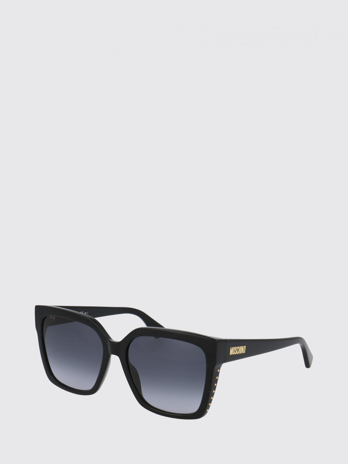 MOSCHINO OCCHIALI DA SOLE: Occhiali da sole Moschino in acetato con micro borchie applicate , Nero - Img 1