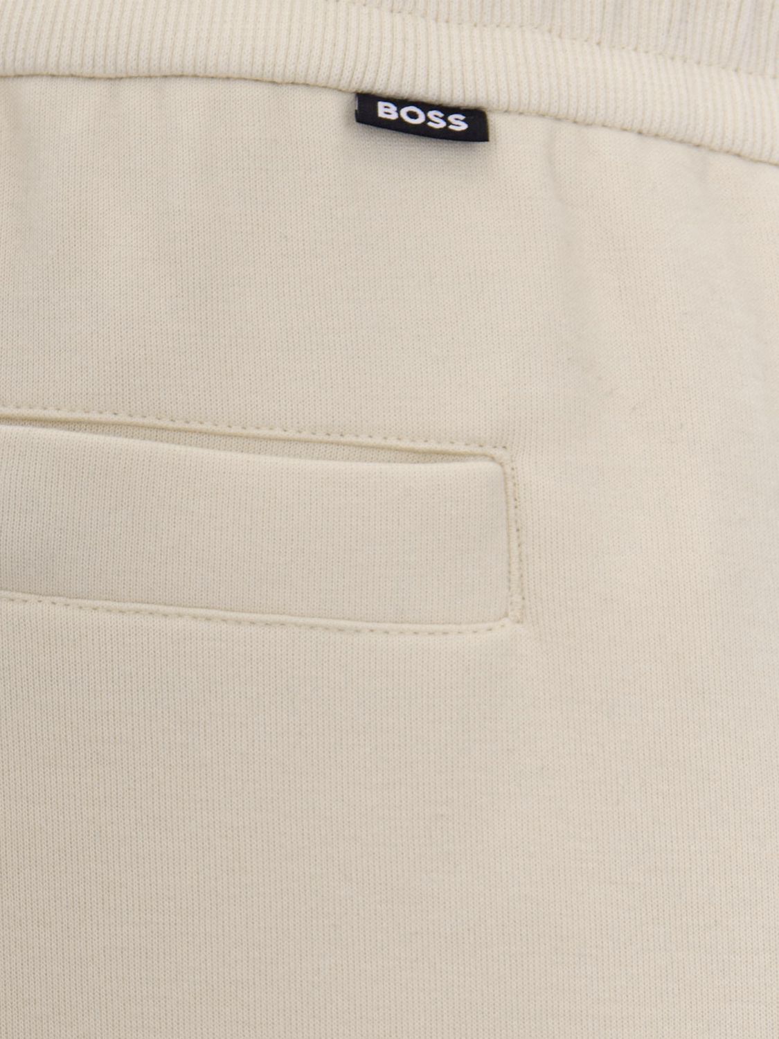 BOSS PANTS: Boss Cotton Blend Jogging Trousers With Drawstring, White - Img 4