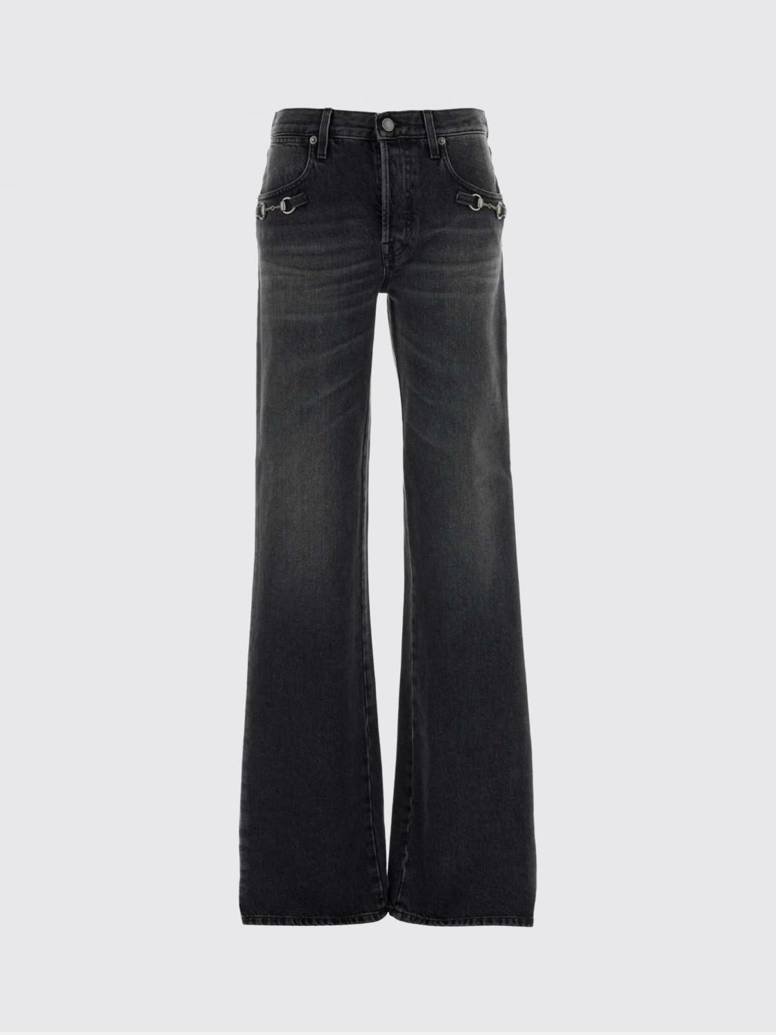 GUCCI JEANS: Jeans flared Gucci in denim di cotone , Grigio - Img 2
