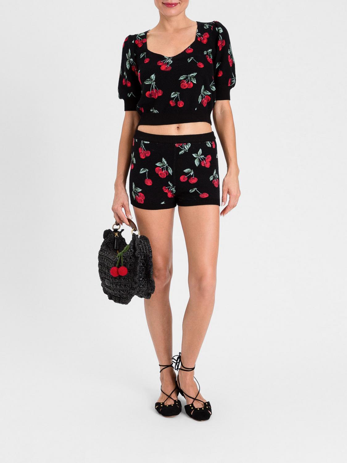 TWINSET PANTALONCINI: Pantaloncini Twinset in cotone con motivo fruit , Fantasia - Img 2