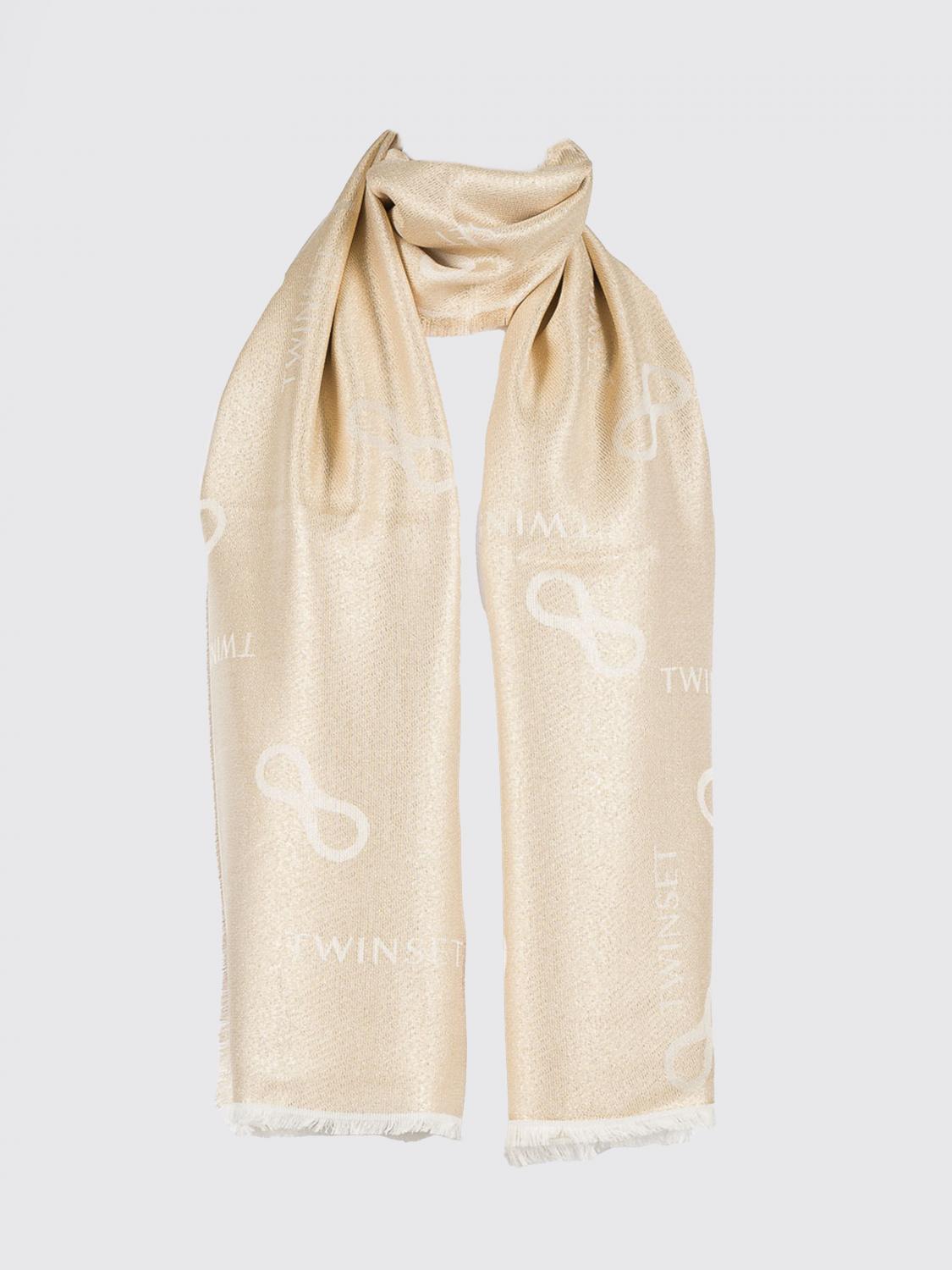 TWINSET SCIARPA: Sciarpa Twinset in misto viscosa con logo jacquard , Corda - Img 2