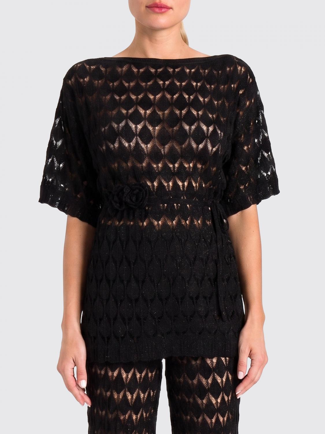 TWINSET U&B MAGLIA: Maglia in viscosa traforata Twinset U&B, Nero - Img 1