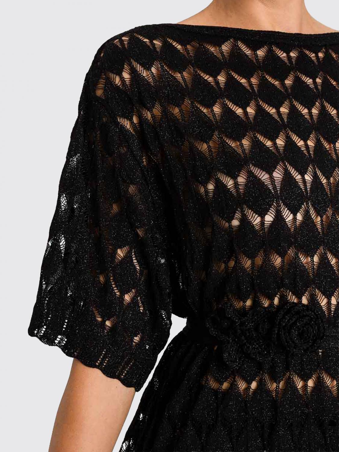 TWINSET U&B MAGLIA: Maglia in viscosa traforata Twinset U&B, Nero - Img 4