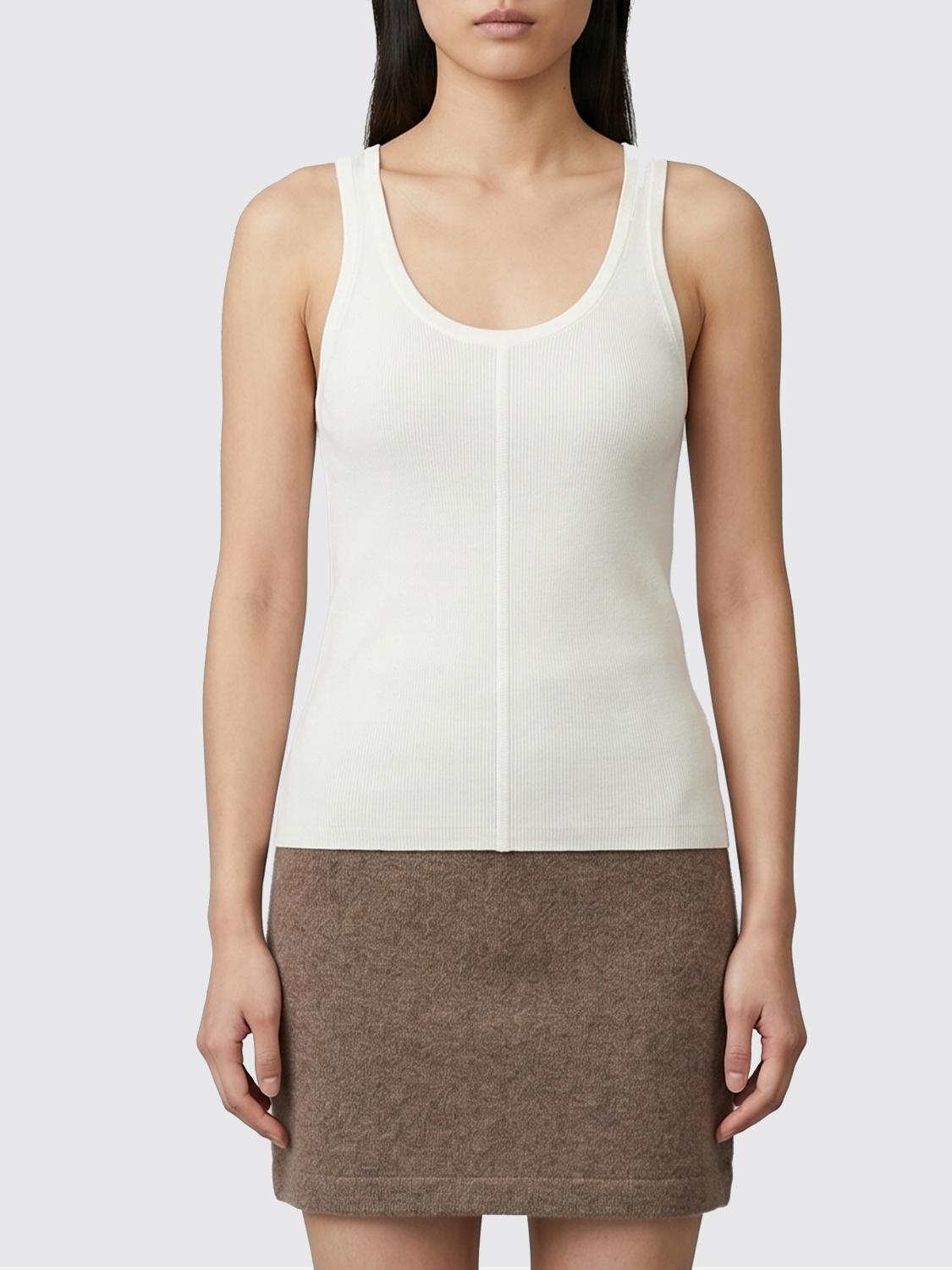 LISA YANG TOP: Top Lisa Yang in cotone e cashmere, Bianco - Img 1