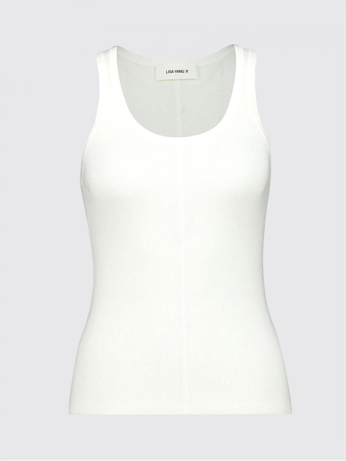 LISA YANG TOP: Top Lisa Yang in cotone e cashmere, Bianco - Img 3