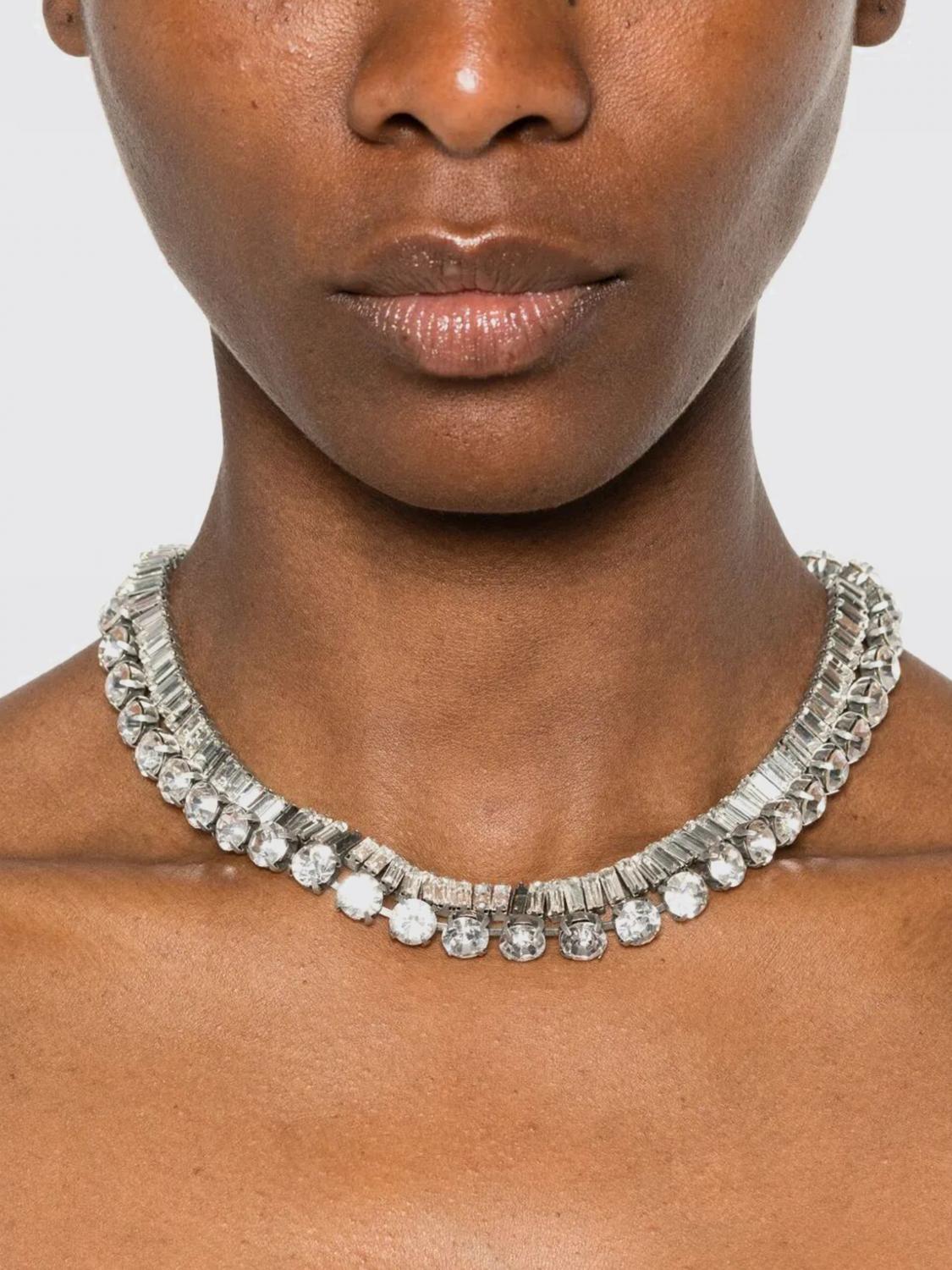 N° 21 GIOIELLO: Collana N° 21 in metallo con strass incastonati , Argento - Img 2