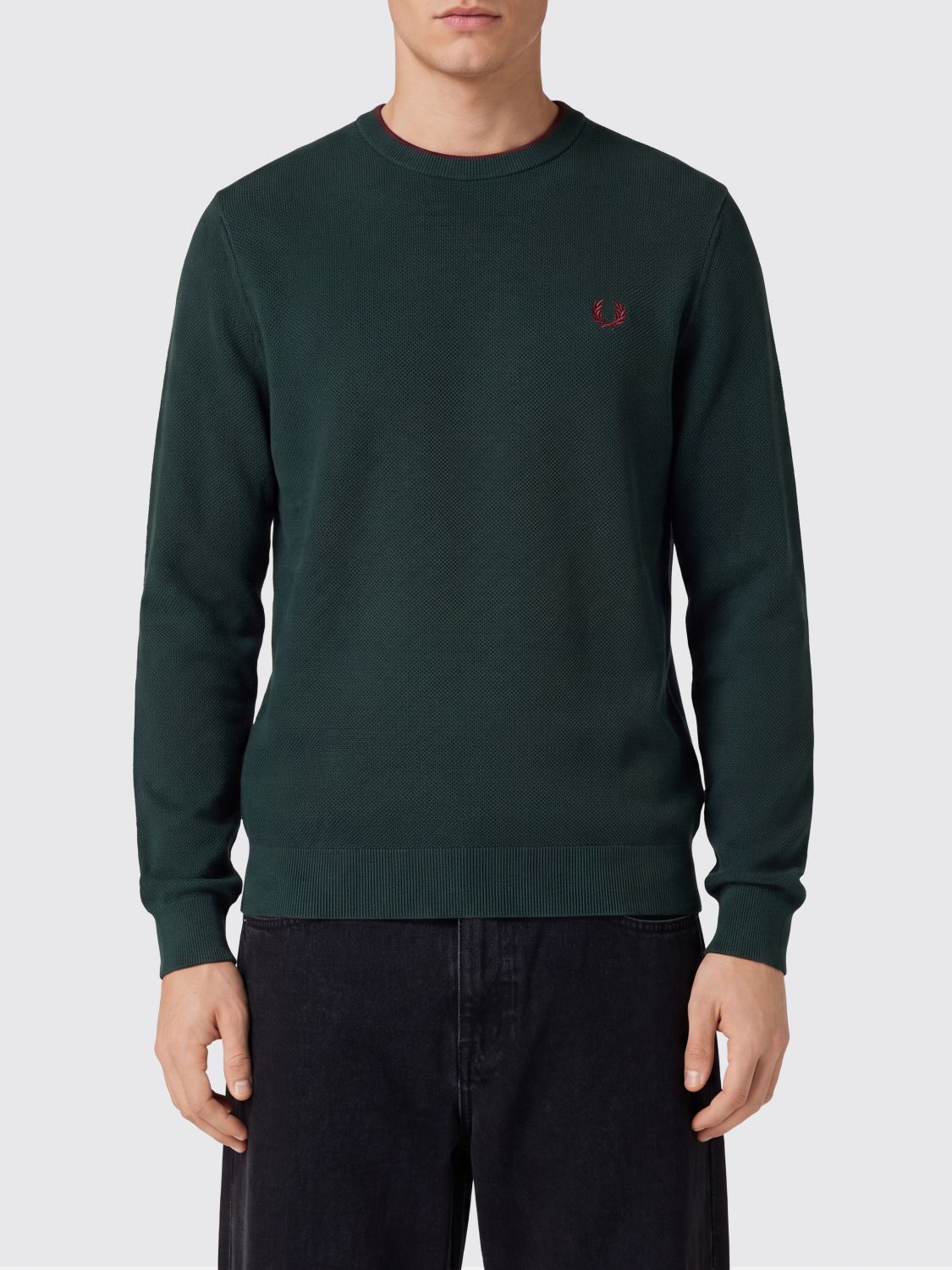 FRED PERRY PULL: Pull homme Fred Perry, Vert - Img 1