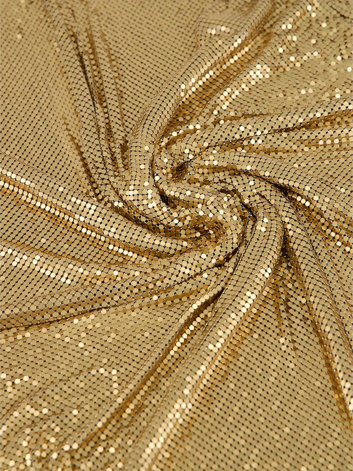 RABANNE TOP: Top in maglia metallica Rabanne, Oro - Img 4