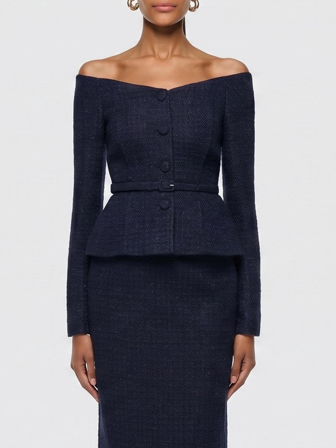 ROLAND MOURET TOP: Top in misto lana Roland Mouret, Blue Navy - Img 1