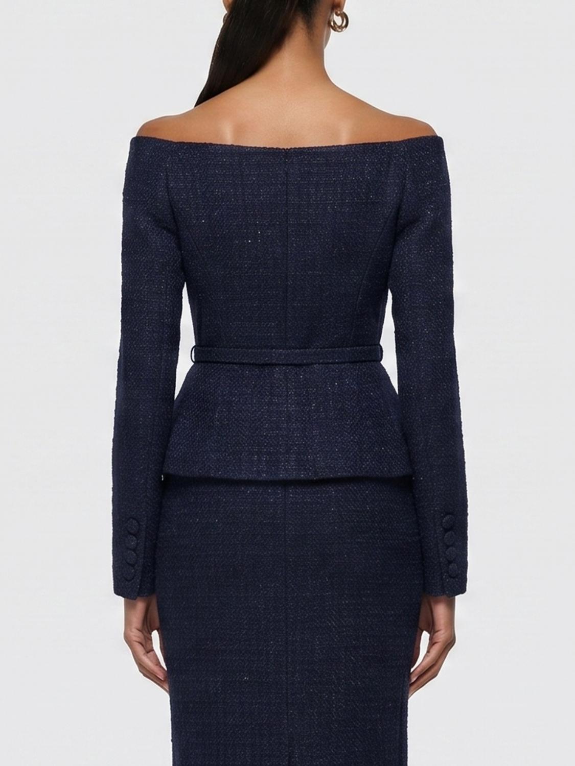 ROLAND MOURET TOP: Top in misto lana Roland Mouret, Blue Navy - Img 2