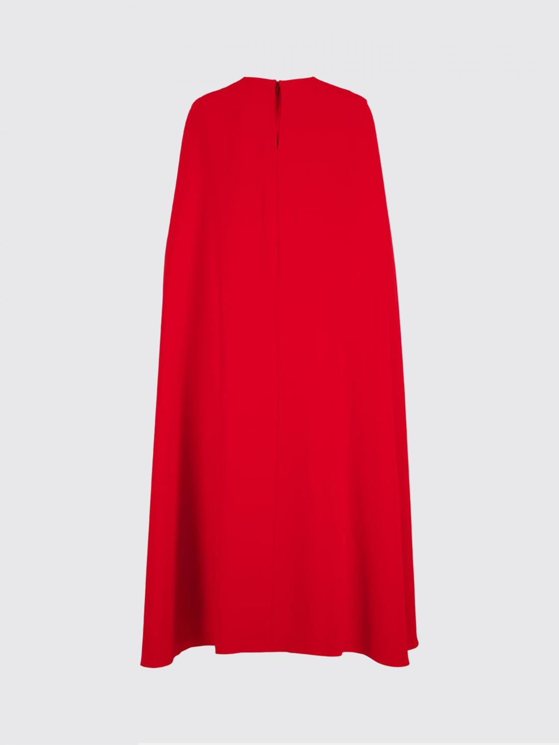 ROLAND MOURET ABITO: Abito a cappa midi Roland Mouret in crêpe, Rosso - Img 4