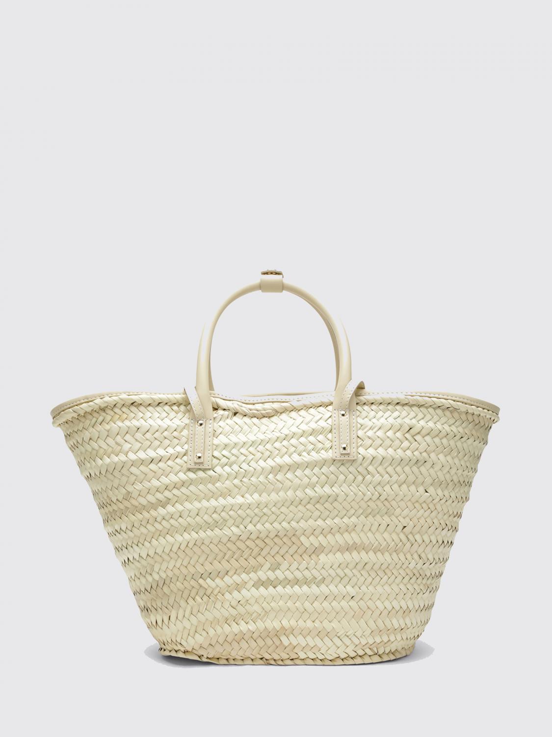 JACQUEMUS BORSA A MANO: Borsa Le Panier Soli Jacquemus in rafia e pelle , Bianco - Img 2