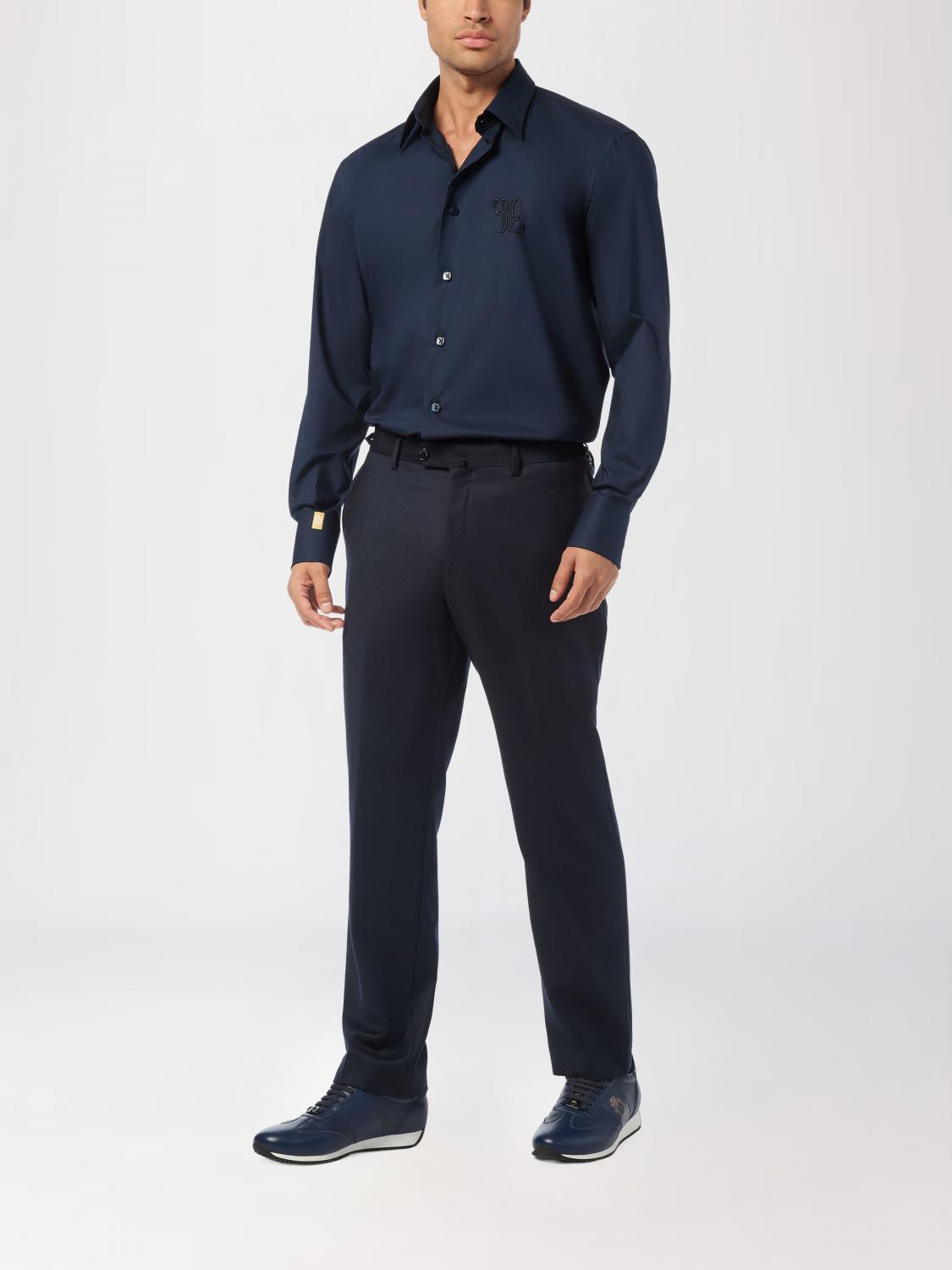 BILLIONAIRE CAMICIA: Camicia classica Billionaire in cotone, Blue Navy - Img 2