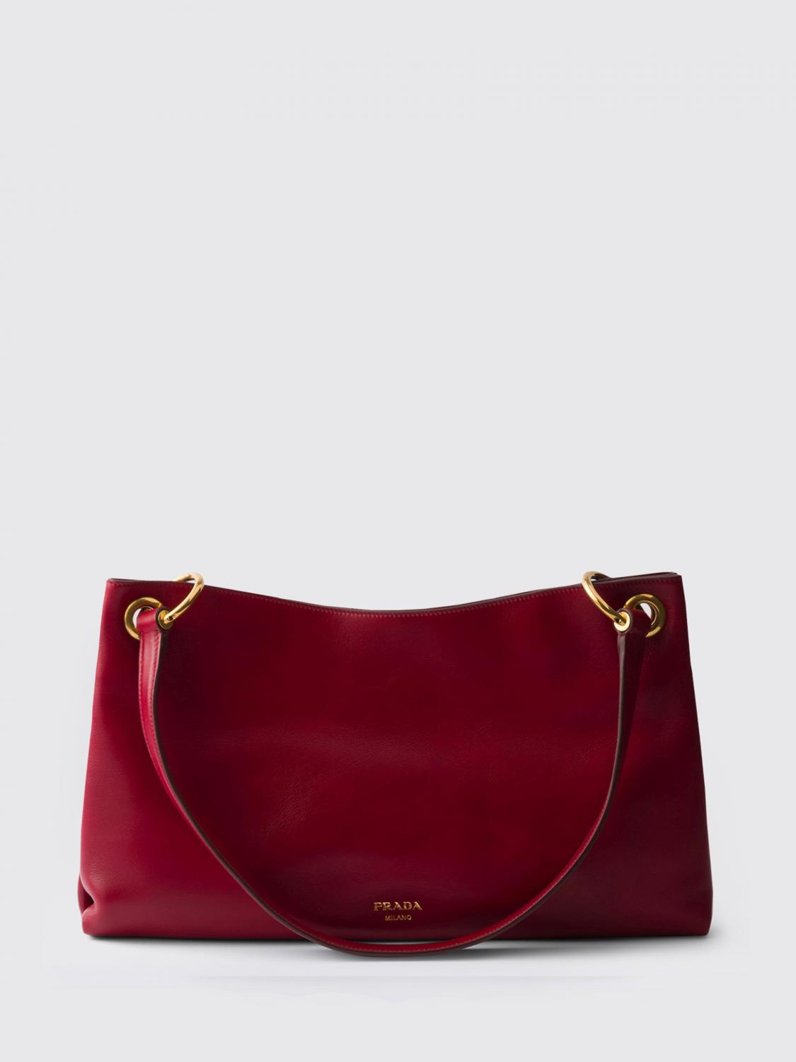 PRADA BOLSO DE HOMBRO: Bolso Etude Prada de piel, Rubí - Img 1
